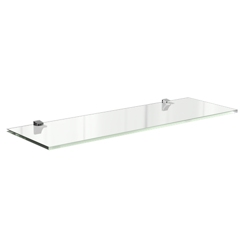 VIDRIO-R1540-INC Prateleira de vidro incolor de 8mm com suportes para fixação.