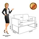 Ver imagem 6 de Sofá Namoradeira Base Industrial Dourado Marisa Linho D03 - D?rossi Cor A19 Grosso Bege