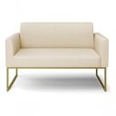 Ver imagem 2 de Sofá Namoradeira Base Industrial Dourado Marisa Linho D03 - D?rossi Cor A19 Grosso Bege