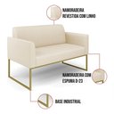 Ver imagem 5 de Sofá Namoradeira Base Industrial Dourado Marisa Linho D03 - D?rossi Cor A19 Grosso Bege