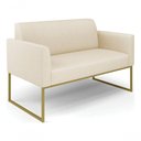 Ver imagem 1 de Sofá Namoradeira Base Industrial Dourado Marisa Linho D03 - D?rossi Cor A19 Grosso Bege