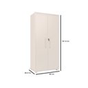 Ver imagem 6 de Sapateira Multiuso Atenas Mdf com Chave Armário Organizador Pés Madeira 2 Portas:branco