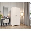 Ver imagem 2 de Sapateira Multiuso Atenas Mdf com Chave Armário Organizador Pés Madeira 2 Portas:branco