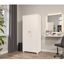 Ver imagem 1 de Sapateira Multiuso Atenas Mdf com Chave Armário Organizador Pés Madeira 2 Portas:branco