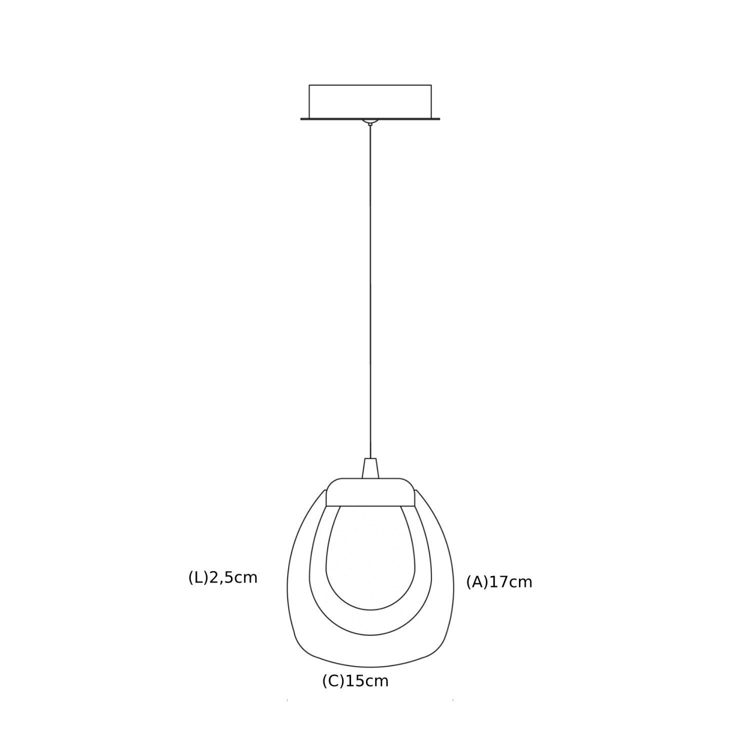 Pendente Transparente 2,5x15x17cm Led 4w Ip20 - 5