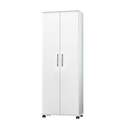 Armário Multiuso Arezzo 2 Portas 4 Rodízios Branco J&A Móveis - 1