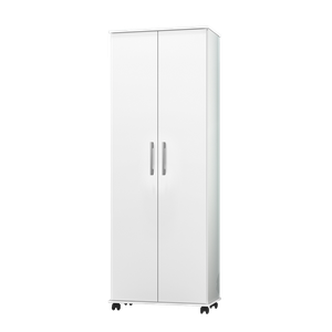 Armário Multiuso Arezzo 2 Portas 4 Rodízios Branco J&A Móveis