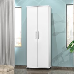 Armário Multiuso Arezzo 2 Portas 4 Rodízios Branco J&A Móveis - 2