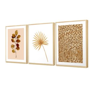 Trio de Quadros Minimalista Boho Decorativo