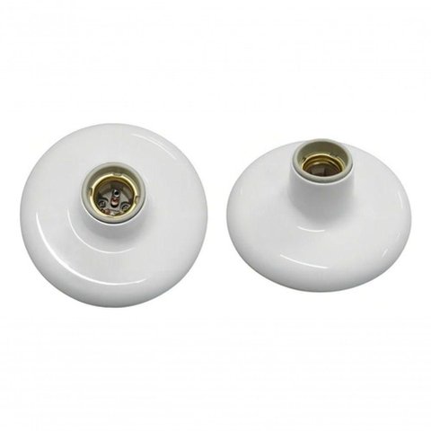 Plafon Plástico Branco Soquete E-27 Porcelana Blister Foxlux