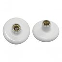 Ver imagem 1 de Plafon Plástico Branco Soquete E-27 Porcelana Blister Foxlux