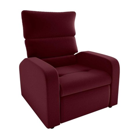 Poltrona do Papai Reclinável Kwid Veludo Vermelho Matrix