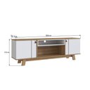 Ver imagem 4 de Rack para Tv até 65 Polegadas com 2 Portas e 2 Nichos Centrais Mel Branco