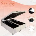 Ver imagem 1 de Cama Box Baú King-size 193x203 Reforçada Fabricação Própria - Corino Branco