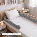 Ver imagem 1 de Enxoval Cama Infantil Cinza Classe a com Lençol Trança Travesseiro e Fronha Conforto Premium