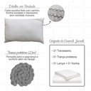 Ver imagem 2 de Enxoval Cama Infantil Cinza Classe a com Lençol Trança Travesseiro e Fronha Conforto Premium