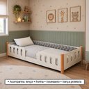 Ver imagem 4 de Enxoval Cama Infantil Cinza Classe a com Lençol Trança Travesseiro e Fronha Conforto Premium