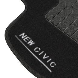 Jogo de Tapete Automotivo Carpete New Civic 2014 À 2016 Soft Logo Bordado Preto 3 Peças S/m Soft Pre - 6