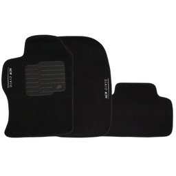 Jogo de Tapete Automotivo Carpete New Civic 2014 À 2016 Soft Logo Bordado Preto 3 Peças S/m Soft Pre - 1