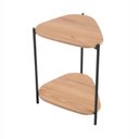 Ver imagem 4 de Mesa Lateral com Prateleira Orgânica Pé Metal Complementos Marrom Hanover/Preto