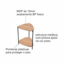 Ver imagem 5 de Mesa Lateral com Prateleira Orgânica Pé Metal Complementos Marrom Hanover/Preto