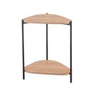 Ver imagem 2 de Mesa Lateral com Prateleira Orgânica Pé Metal Complementos Marrom Hanover/Preto