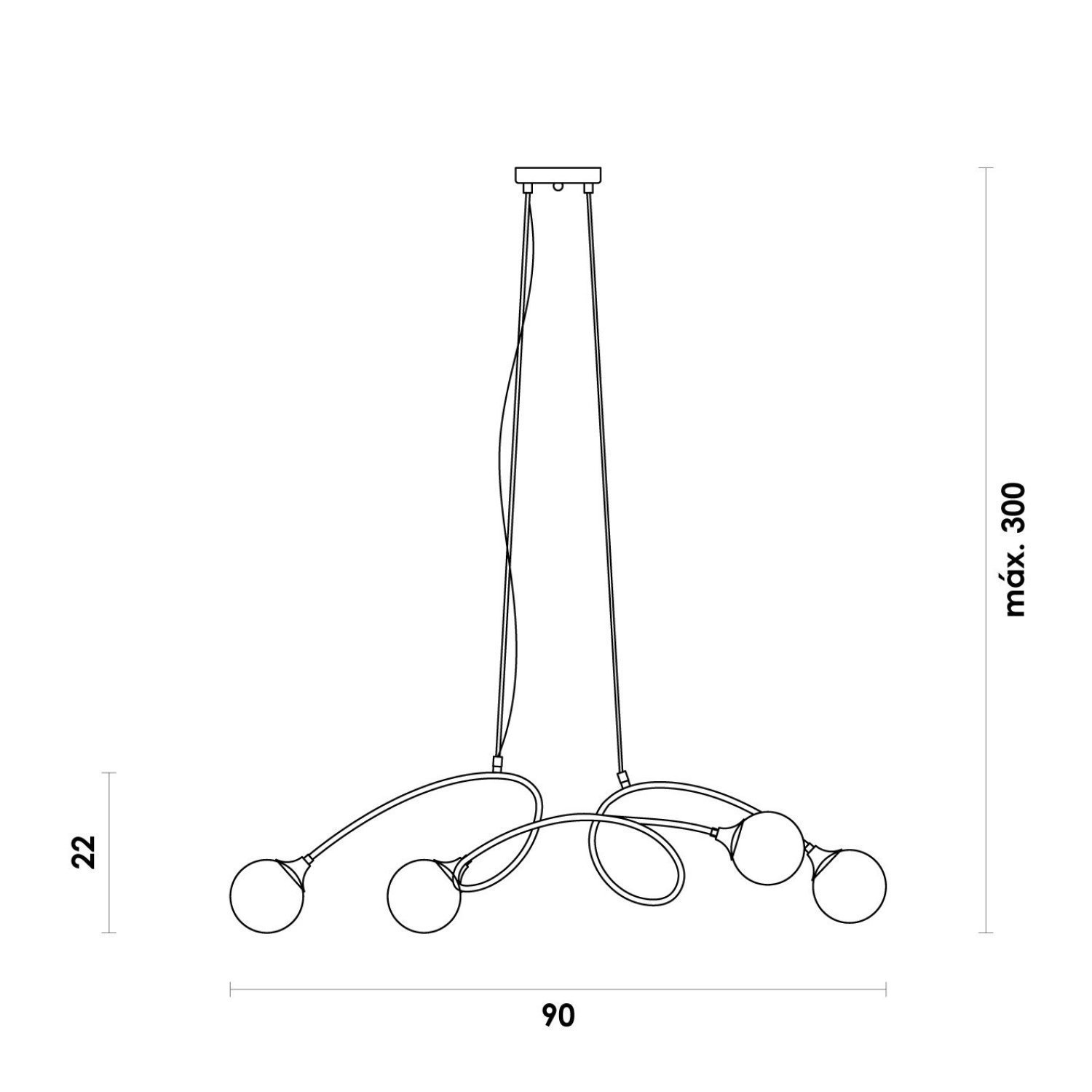 Luminária Pendente Alata 4xg9 Max 25w - 5