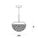 Ver imagem 4 de Lustre Pendente Hob Opalino / Dourado 1Xe27 Bulbo Max 60W