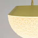 Ver imagem 5 de Lustre Pendente Hob Opalino / Dourado 1Xe27 Bulbo Max 60W