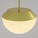 Ver imagem 7 de Lustre Pendente Hob Opalino / Dourado 1Xe27 Bulbo Max 60W