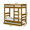 Cama Beliche Madeira Maciça Alta Com Auxiliar E 3 Colchões Solteiro Life Imbuia Nemargi - 4