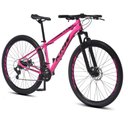 Ver imagem 1 de Bicicleta Aro 29 Krw Alumínio 24 Vel Freio a Disco X52 Cor:rosa/preto;tamanho Quadro:15.5 Rosa/