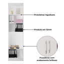Ver imagem 3 de Armário Multiuso 2 Portas 4 Prateleiras Office - Branco