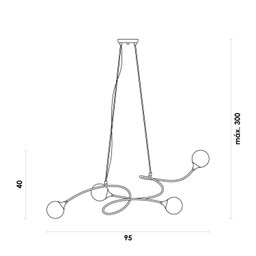 Luminária Pendente Alata 4xg9 Max 25w - 5