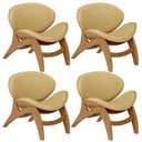 Ver imagem 1 de Kit 4 Poltronas Decorativa Orgânica Sala Living Kadosh L02 Couríssimo Fendi - Lyam Decor