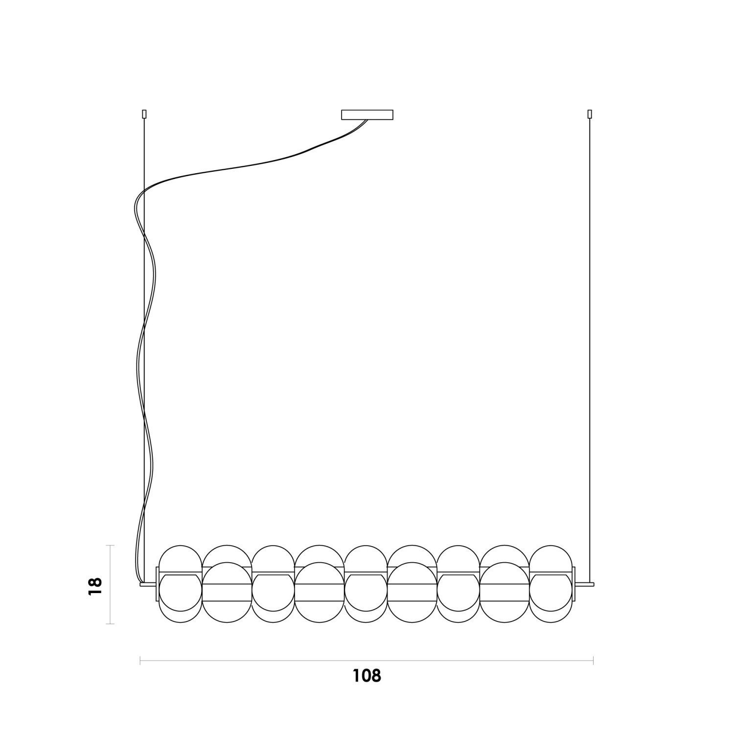 Pendente Linear Cloud 108cm 1xled 40w - 3