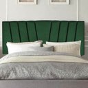 Ver imagem 1 de Painel Cabeceira Estofada Bélgica 195cm Cama Box King Corino Verde- Mabe Magazine