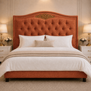 Ver imagem 1 de Cabeceira Greta 160cm Estofada Boucle p/ Cama Box Casal Queen Quarto
