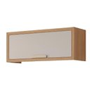 Ver imagem 1 de Armário Aéreo de Cozinha 100%mdf 80cm Geladeira 1 Porta Basculante Eloise Mgm Móveis Freijó/off