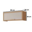 Ver imagem 3 de Armário Aéreo de Cozinha 100%mdf 80cm Geladeira 1 Porta Basculante Eloise Mgm Móveis Freijó/off
