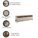 Ver imagem 3 de Rack para Tv até 70" Elegance Lukaliam Móveis 1 Porta 2 Gavetas