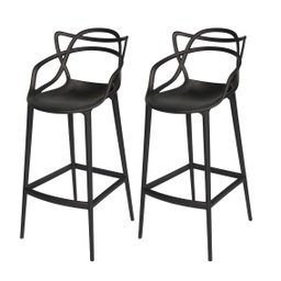 Conjunto c/2 Banqueta Allegra Alta Master Preta Cozinha Americana Balcão Polipropileno - 1