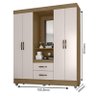 Guarda Roupa Casal Capela e Cômoda 4 Gavetas 01 Porta Lite Nature Off White – Móveis Leão - 3