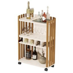 Aparador Bar Jb 2200 Ripado com Adega e Rodízio - 2 Aparador Bar Jb 2200 Ripado com Adega e Rodízio - 2