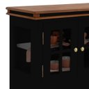 Ver imagem 2 de Balcão Buffet 4 Portas 2 Gav. Prateleiras em Vidro Manchester 2041 Linz Móveis - Preto/imbuia Glazer