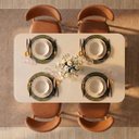Ver imagem 2 de Conjunto de Jantar com Mesa Tali 130cm e 4 Cadeiras Ema CabeCasa MadeiraOriginals Marrom/Bege