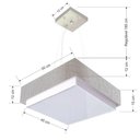 Ver imagem 2 de Lustre para Sala de Jantar Vivare Md-4404 Cúpula em Tecido 50x50cm Cor Rustico-cinza Bivolt