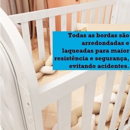 Quarto de Bebê com Guarda Roupa Cômoda com Janelas e Berço com Capitonê Maya Provençal 100% Mdf - 10