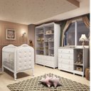 Ver imagem 3 de Quarto de Bebê com Guarda Roupa Cômoda com Janelas e Berço com Capitonê Maya Provençal 100% Mdf