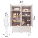 Ver imagem 6 de Quarto de Bebê Berço 3 em 1 com Capitonê, Cômoda e Guarda Roupa MDF Maya Provençal Yescasa Branco